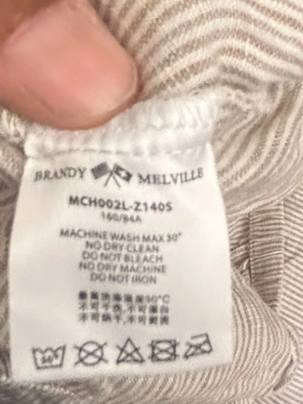 Brandy Melville Light Beige Corduroy Drawstring Pants